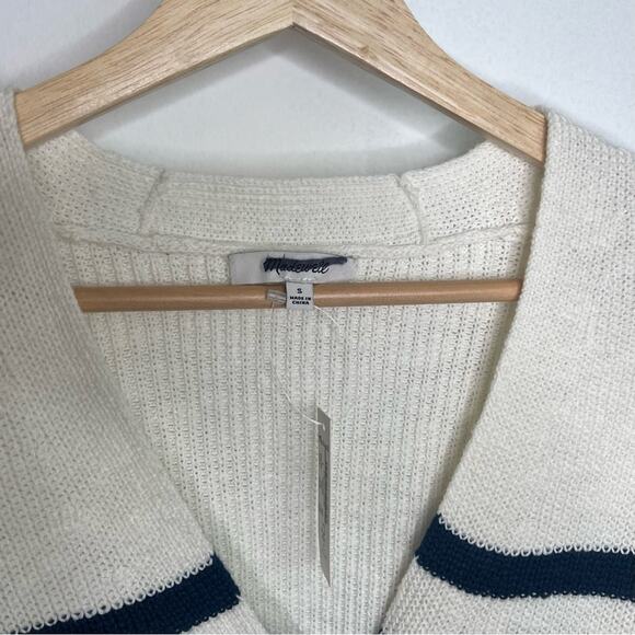 Madewell Navy Stripe Cardigan Button Front Knit Sweater - Picture 5 of 5